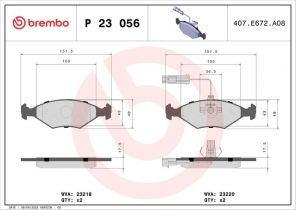Brembo P 23 056 - Brzdové platničky -