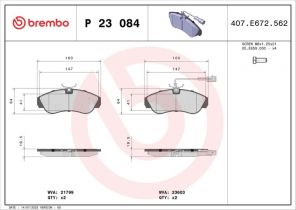 Brembo P 23 084 - Brzdové platničky -