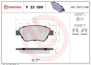 Brembo P 23 099 - Brzdové platničky -