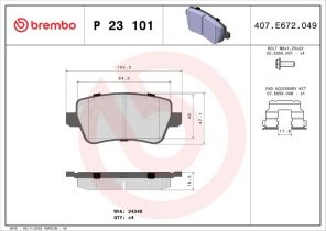 Brembo P 23 101 - Brzdové platničky -