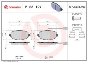 Brembo P 23 127 - Brzdové platničky -