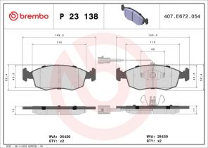 Brembo P 23 138 - Brzdové platničky -