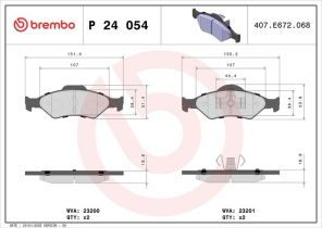 Brembo P 24 054 - Brzdové platničky -