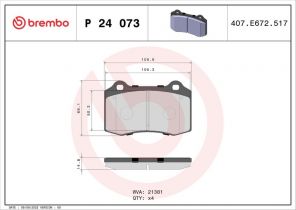Brembo P 24 073 - Brzdové platničky -