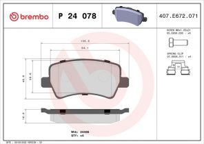 Brembo P 24 078 - Brzdové platničky -