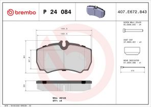 Brembo P 24 084 - Brzdové platničky -