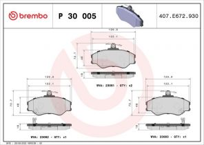 Brembo P 30 005 - Brzdové platničky -