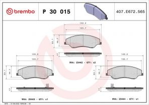 Brembo P 30 015 - Brzdové platničky -