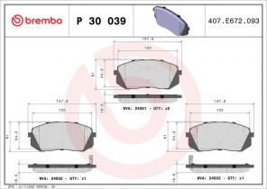 Brembo P 30 039 - Brzdové platničky -