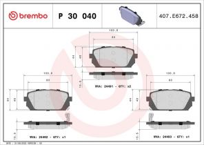Brembo P 30 040 - Brzdové platničky -
