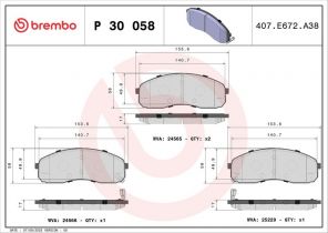 Brembo P 30 058 - Brzdové platničky -