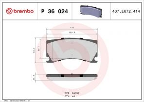 Brembo P 36 024 - Brzdové platničky -