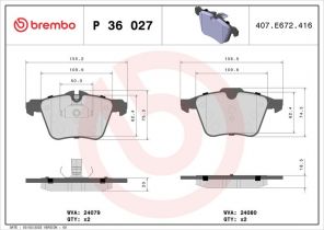 Brembo P 36 027 - Brzdové platničky -