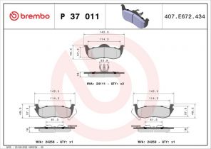 Brembo P 37 011 - Brzdové platničky -