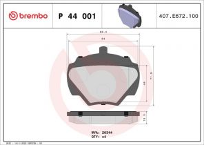 Brembo P 44 001 - Brzdové platničky -