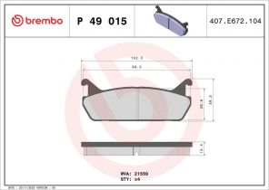 Brembo P 49 015 - Brzdové platničky -