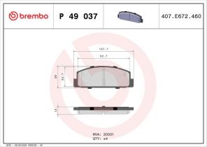 Brembo P 49 037 - Brzdové platničky -