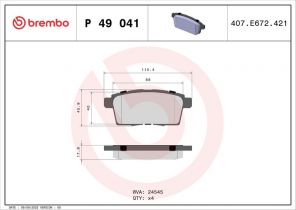 Brembo P 49 041 - Brzdové platničky -