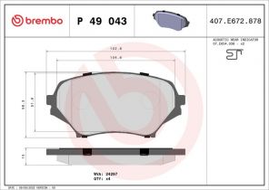 Brembo P 49 043 - Brzdové platničky -