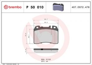 Brembo P 50 010 - Brzdové platničky -