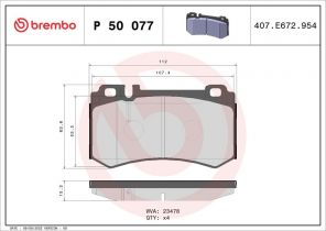 Brembo P 50 077 - Brzdové platničky -