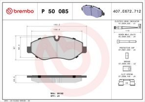 Brembo P 50 085 - Brzdové platničky -