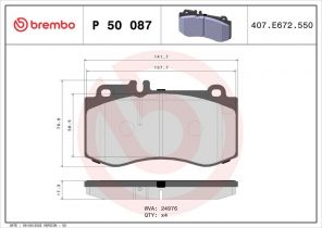 Brembo P 50 087 - Brzdové platničky -