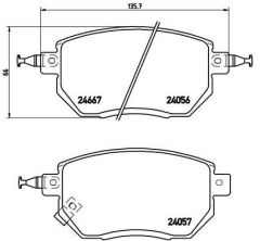 Brembo P 56 051 - Brzdové platničky -