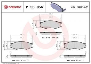 Brembo P 56 056 - Brzdové platničky -