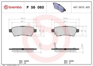 Brembo P 56 060 - Brzdové platničky -
