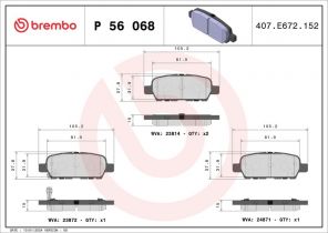 Brembo P 56 068 - Brzdové platničky -