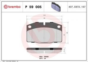 Brembo P 59 005 - Brzdové platničky -