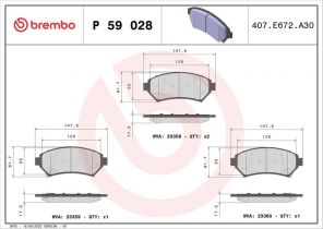 Brembo P 59 028 - Brzdové platničky -