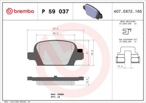 Brembo P 59 037 - Brzdové platničky -