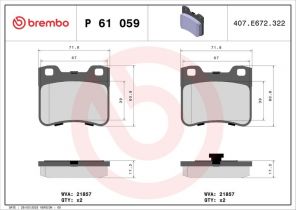 Brembo P 61 059 - Brzdové platničky -