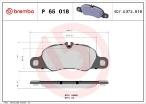 Brembo P 65 018 - Brzdové platničky -