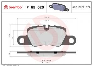 Brembo P 65 020 - Brzdové platničky -