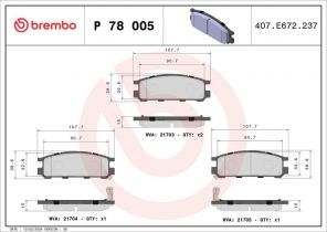 Brembo P 78 005 - Brzdové platničky -