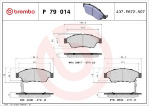 Brembo P 79 014 - Brzdové platničky -