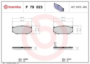 Brembo P 79 023 - Brzdové platničky -