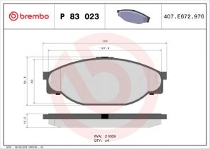 Brembo P 83 023 - Brzdové platničky -