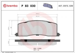 Brembo P 83 030 - Brzdové platničky -