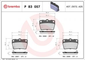 Brembo P 83 057 - Brzdové platničky -
