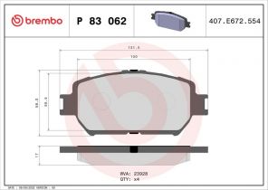 Brembo P 83 062 - Brzdové platničky -