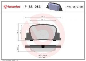 Brembo P 83 063 - Brzdové platničky -