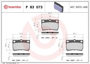 Brembo P 83 073 - Brzdové platničky -