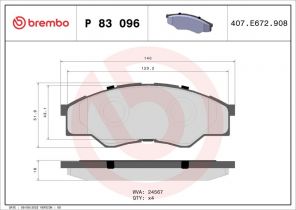 Brembo P 83 096 - Brzdové platničky -