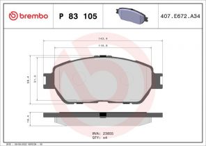 Brembo P 83 105 - Brzdové platničky -