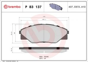 Brembo P 83 137 - Brzdové platničky -