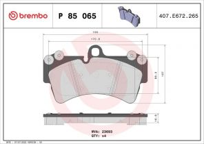 Brembo P 85 065 - Brzdové platničky -